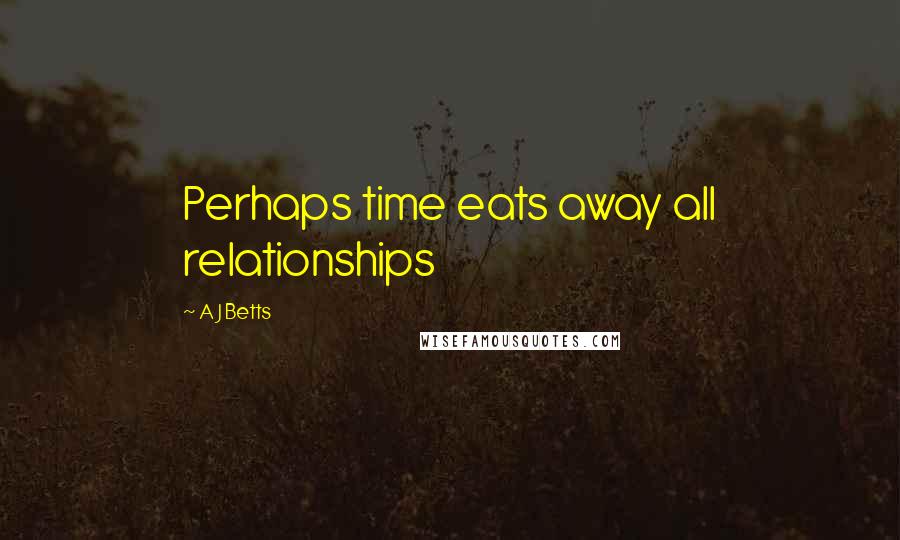 A J Betts Quotes: Perhaps time eats away all relationships