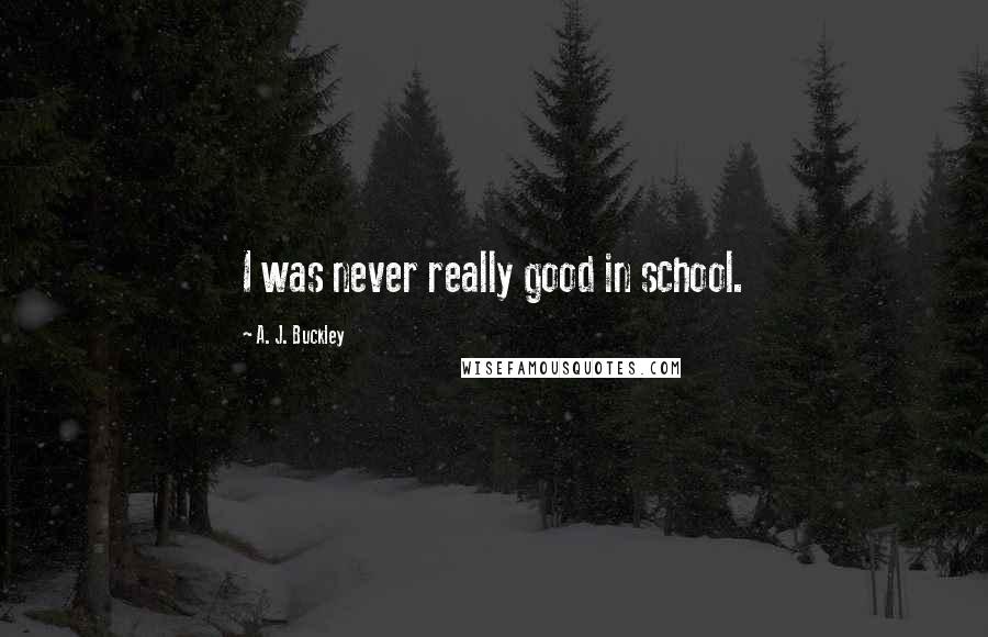 A. J. Buckley Quotes: I was never really good in school.