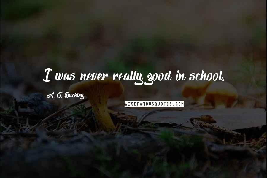 A. J. Buckley Quotes: I was never really good in school.