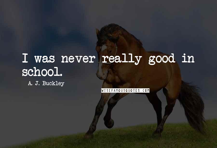 A. J. Buckley Quotes: I was never really good in school.