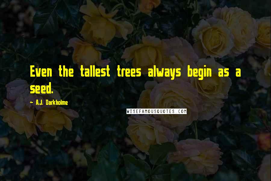 A.J. Darkholme Quotes: Even the tallest trees always begin as a seed.