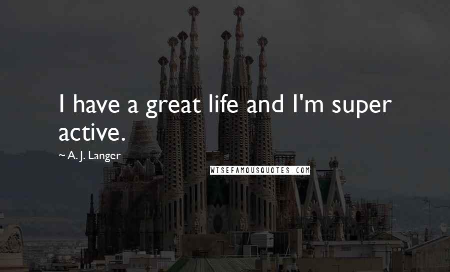 A. J. Langer Quotes: I have a great life and I'm super active.