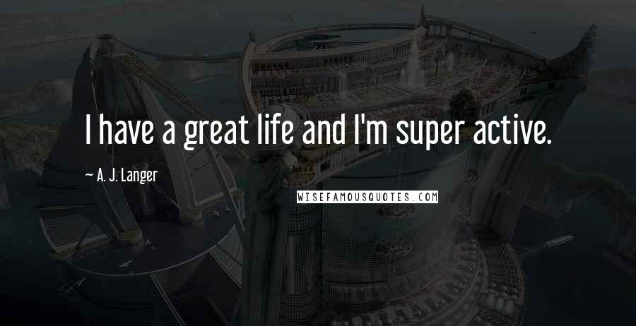 A. J. Langer Quotes: I have a great life and I'm super active.