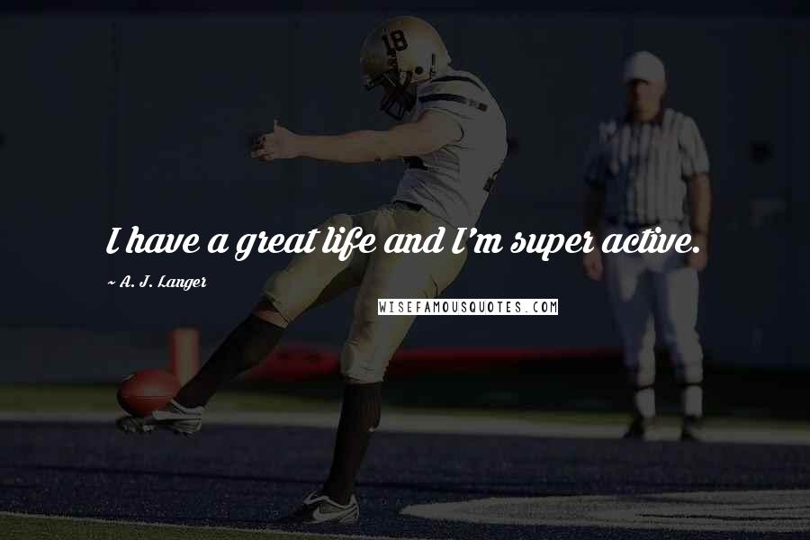 A. J. Langer Quotes: I have a great life and I'm super active.