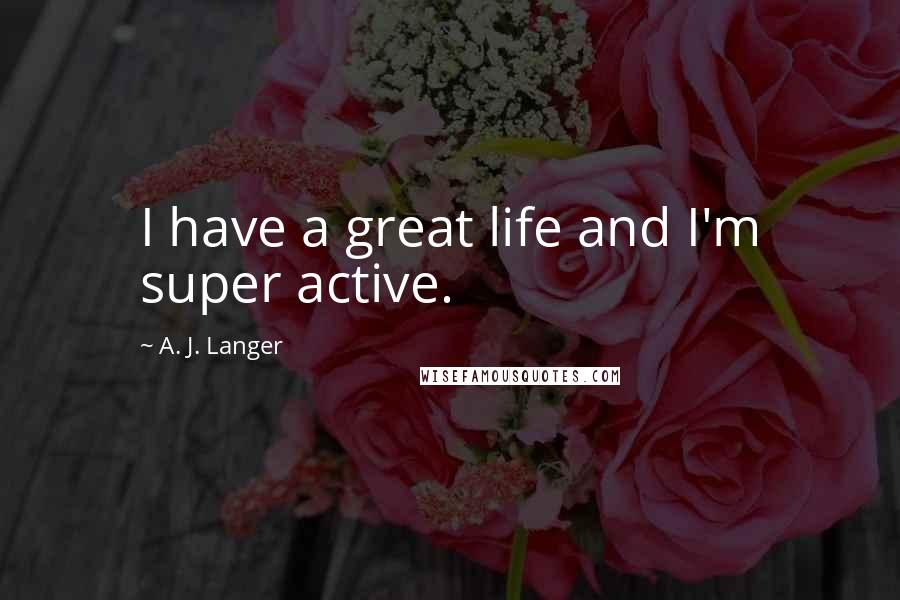A. J. Langer Quotes: I have a great life and I'm super active.