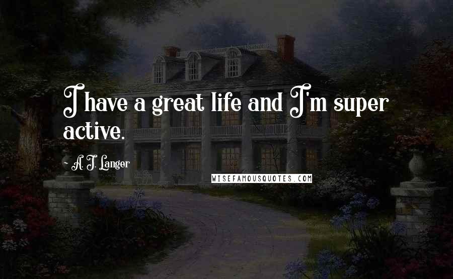 A. J. Langer Quotes: I have a great life and I'm super active.