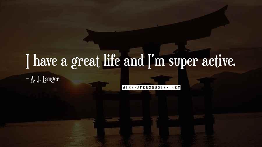A. J. Langer Quotes: I have a great life and I'm super active.