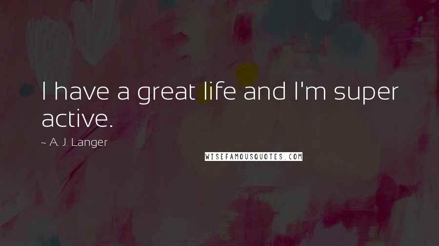 A. J. Langer Quotes: I have a great life and I'm super active.