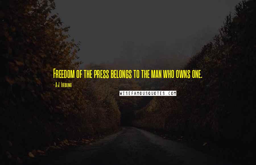 A.J. Liebling Quotes: Freedom of the press belongs to the man who owns one.