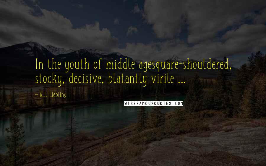 A.J. Liebling Quotes: In the youth of middle agesquare-shouldered, stocky, decisive, blatantly virile ...