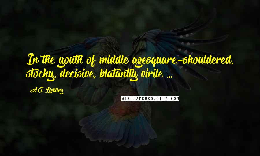 A.J. Liebling Quotes: In the youth of middle agesquare-shouldered, stocky, decisive, blatantly virile ...