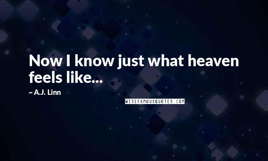 A.J. Linn Quotes: Now I know just what heaven feels like...
