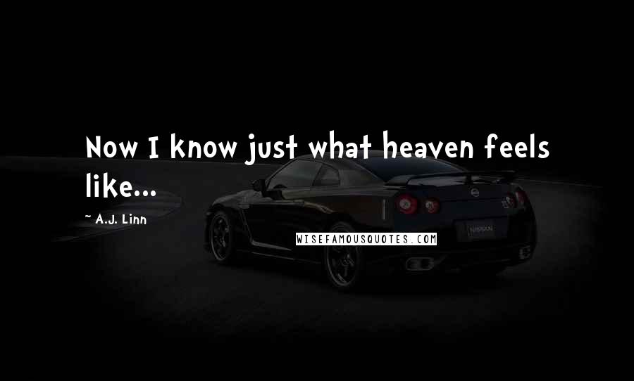 A.J. Linn Quotes: Now I know just what heaven feels like...