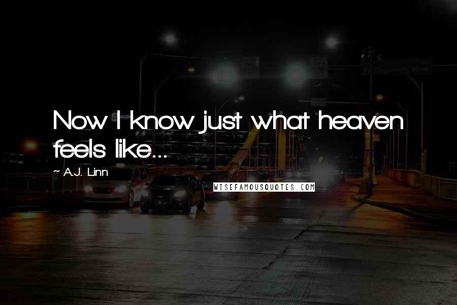 A.J. Linn Quotes: Now I know just what heaven feels like...