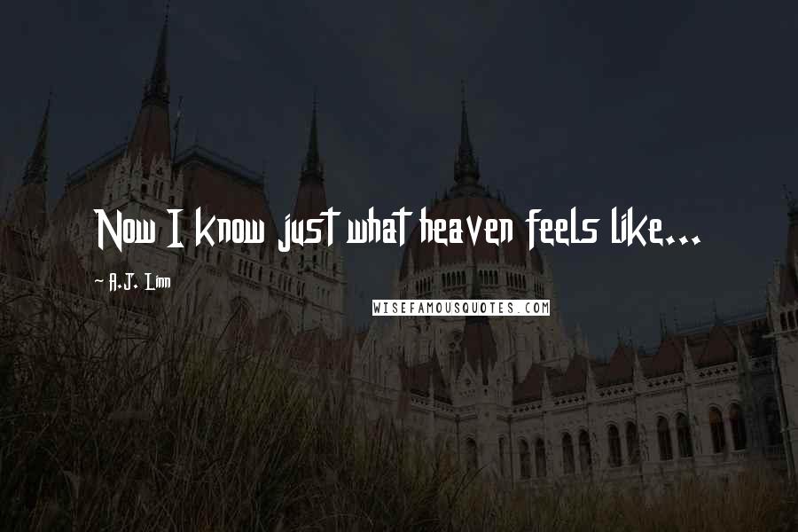 A.J. Linn Quotes: Now I know just what heaven feels like...