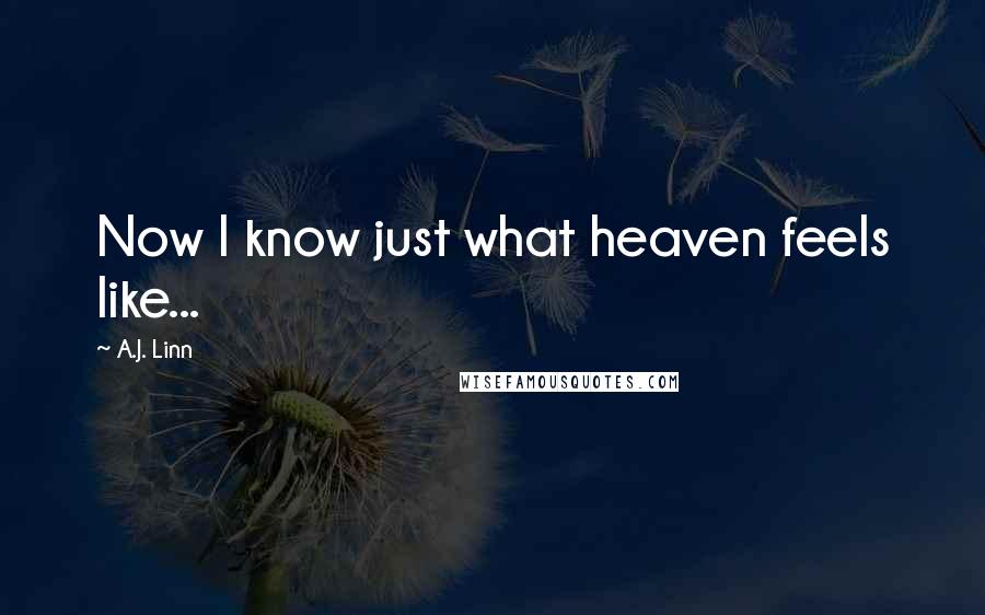 A.J. Linn Quotes: Now I know just what heaven feels like...