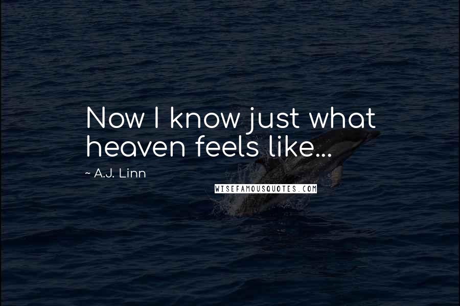 A.J. Linn Quotes: Now I know just what heaven feels like...