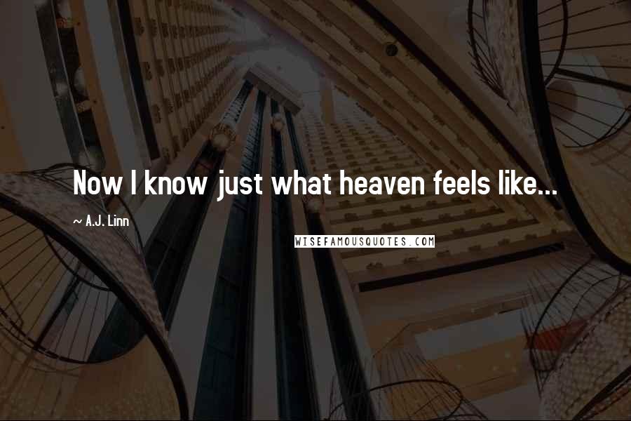 A.J. Linn Quotes: Now I know just what heaven feels like...