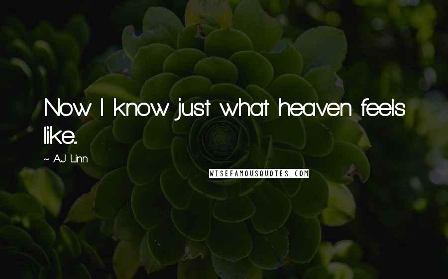 A.J. Linn Quotes: Now I know just what heaven feels like...
