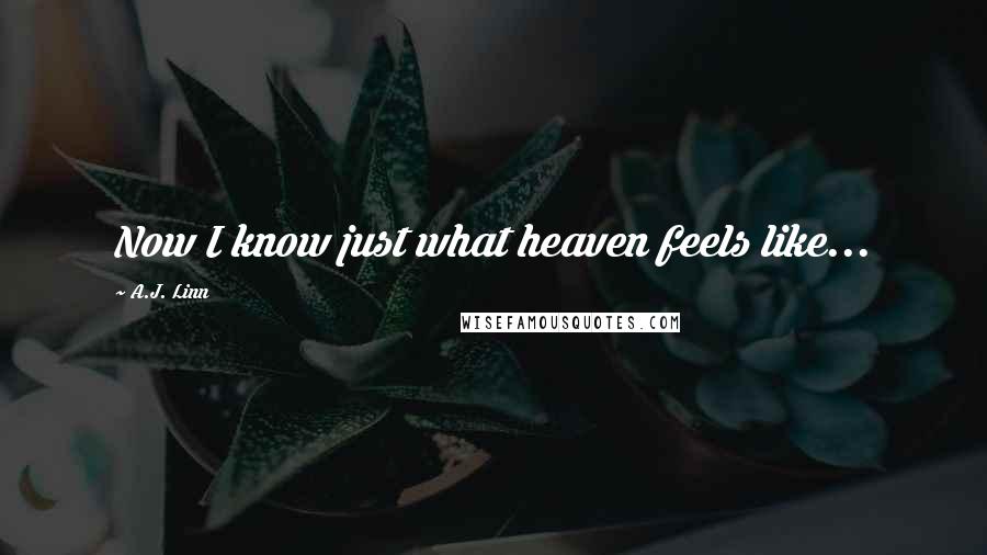 A.J. Linn Quotes: Now I know just what heaven feels like...