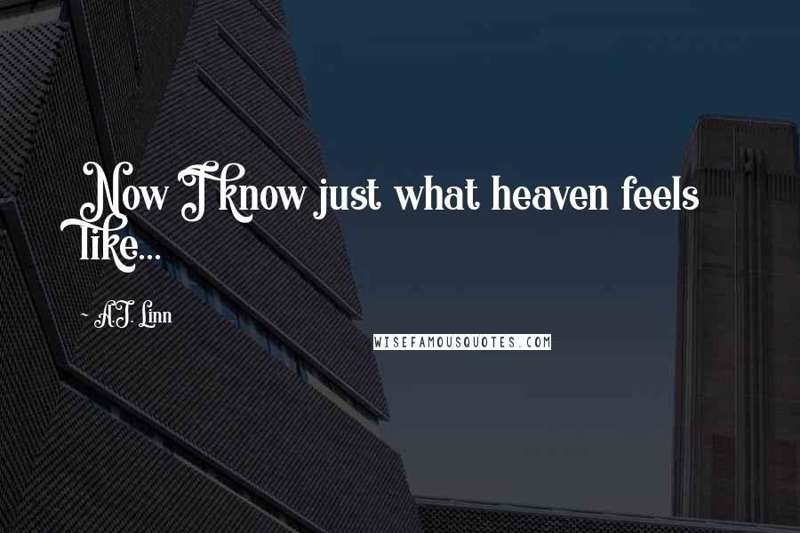 A.J. Linn Quotes: Now I know just what heaven feels like...