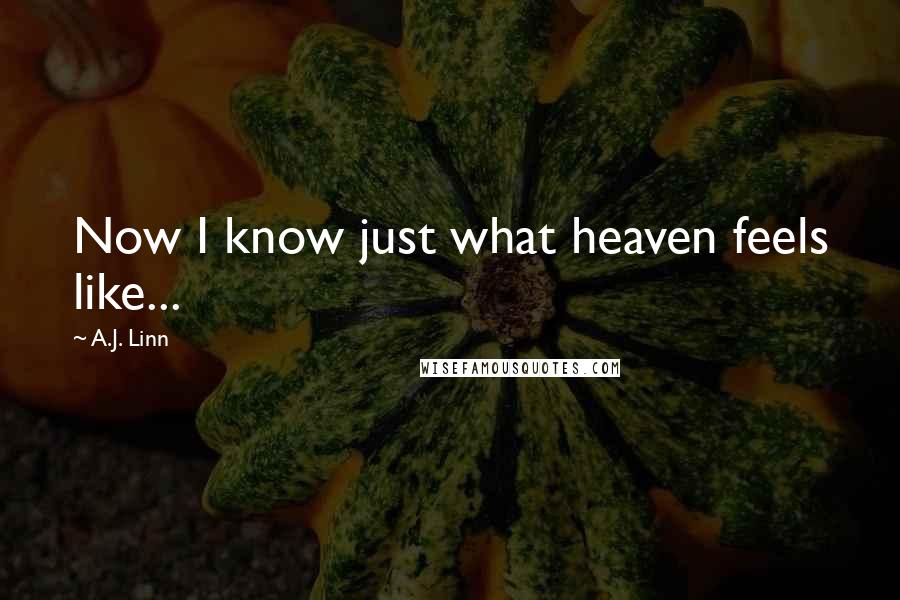 A.J. Linn Quotes: Now I know just what heaven feels like...