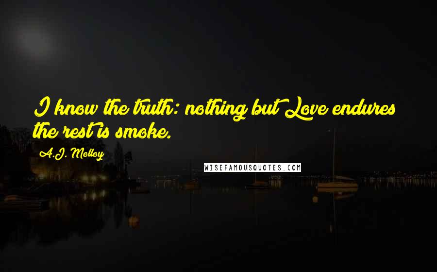 A.J. Molloy Quotes: I know the truth: nothing but Love endures; the rest is smoke.