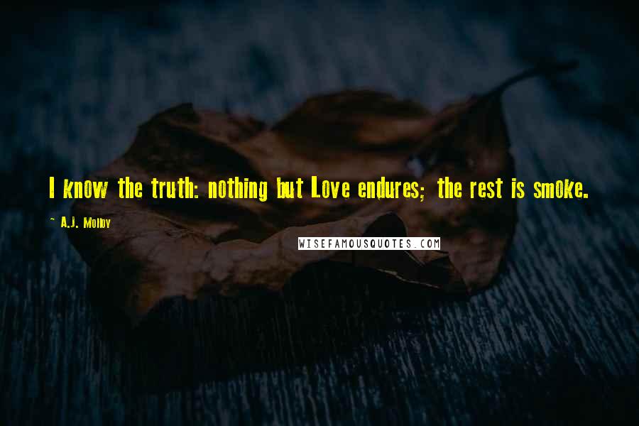 A.J. Molloy Quotes: I know the truth: nothing but Love endures; the rest is smoke.