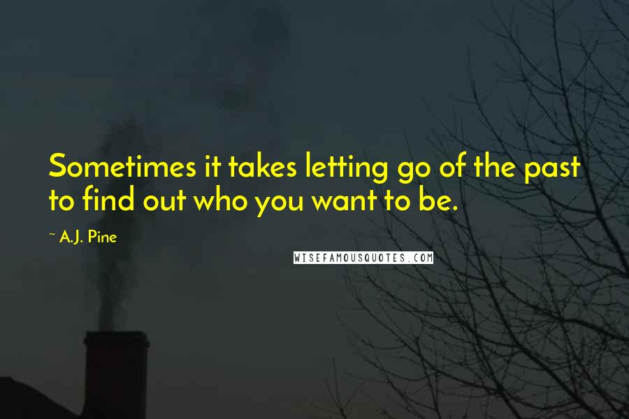 A.J. Pine Quotes: Sometimes it takes letting go of the past to find out who you want to be.