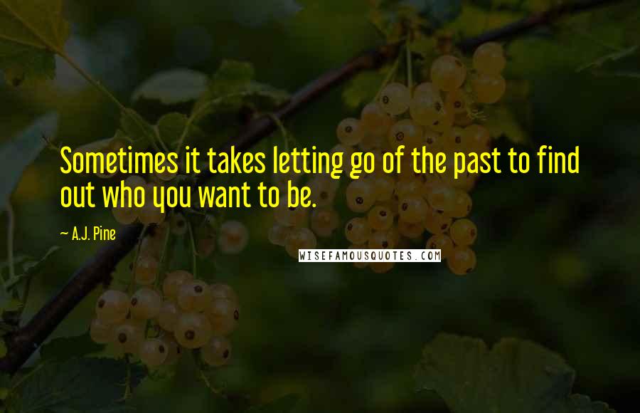 A.J. Pine Quotes: Sometimes it takes letting go of the past to find out who you want to be.
