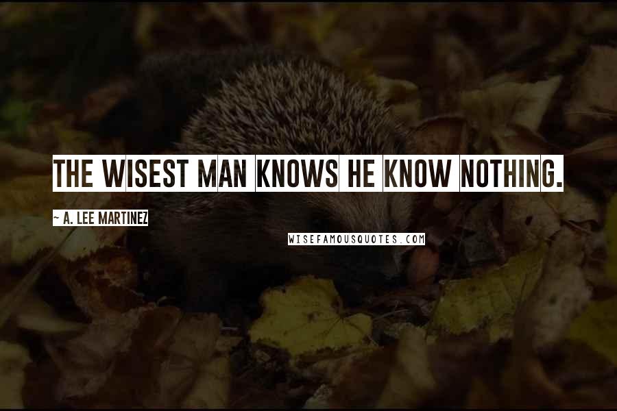 A. Lee Martinez Quotes: The wisest man knows he know nothing.