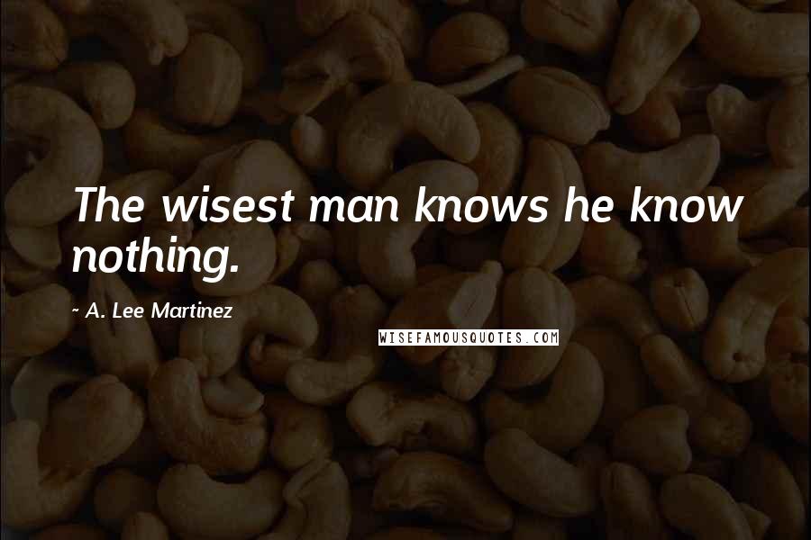 A. Lee Martinez Quotes: The wisest man knows he know nothing.