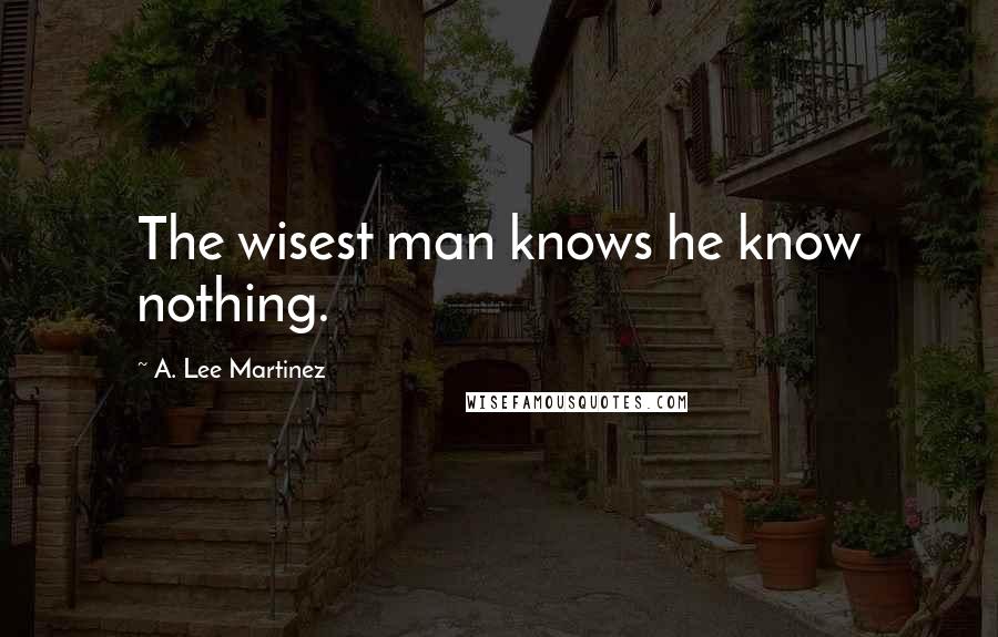 A. Lee Martinez Quotes: The wisest man knows he know nothing.