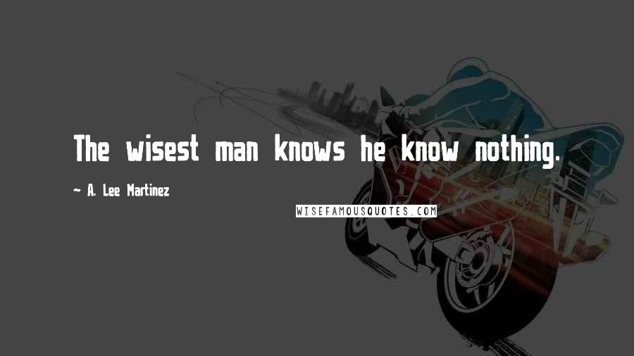 A. Lee Martinez Quotes: The wisest man knows he know nothing.