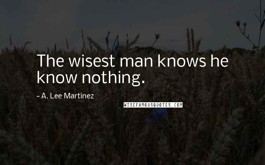 A. Lee Martinez Quotes: The wisest man knows he know nothing.