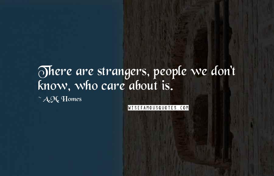 A.M. Homes Quotes: There are strangers, people we don't know, who care about is.