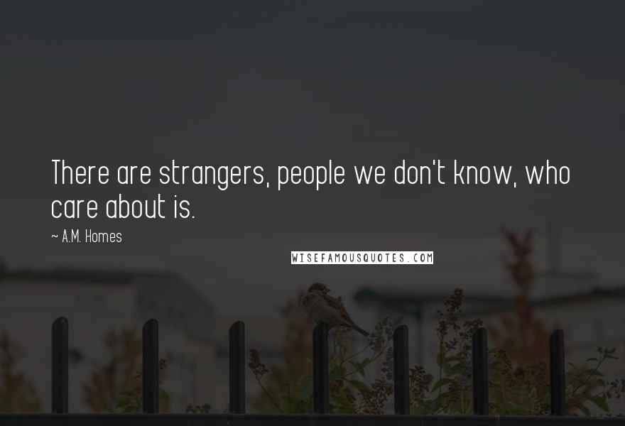 A.M. Homes Quotes: There are strangers, people we don't know, who care about is.