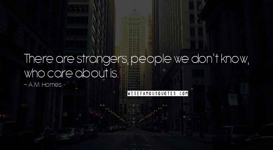 A.M. Homes Quotes: There are strangers, people we don't know, who care about is.