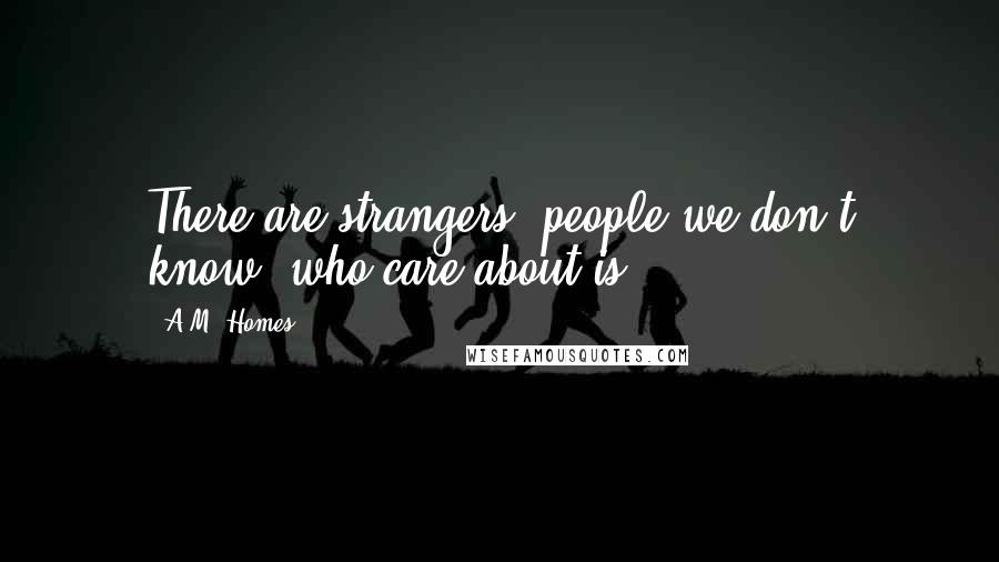 A.M. Homes Quotes: There are strangers, people we don't know, who care about is.