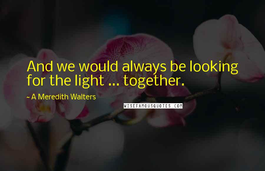 A Meredith Walters Quotes: And we would always be looking for the light ... together.