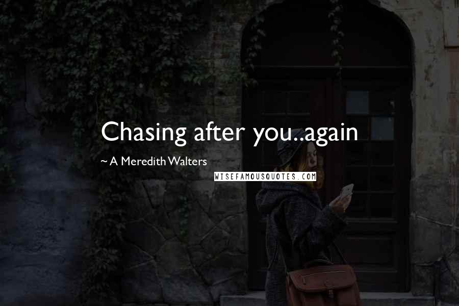 A Meredith Walters Quotes: Chasing after you..again