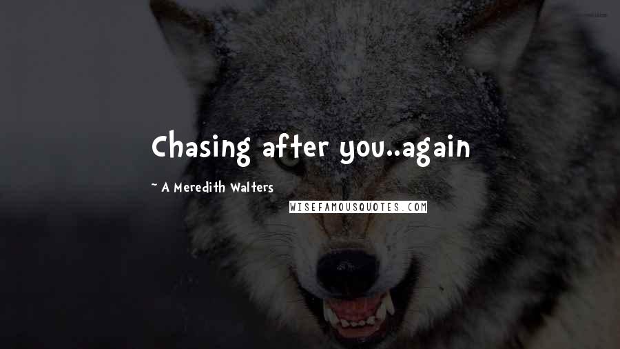 A Meredith Walters Quotes: Chasing after you..again