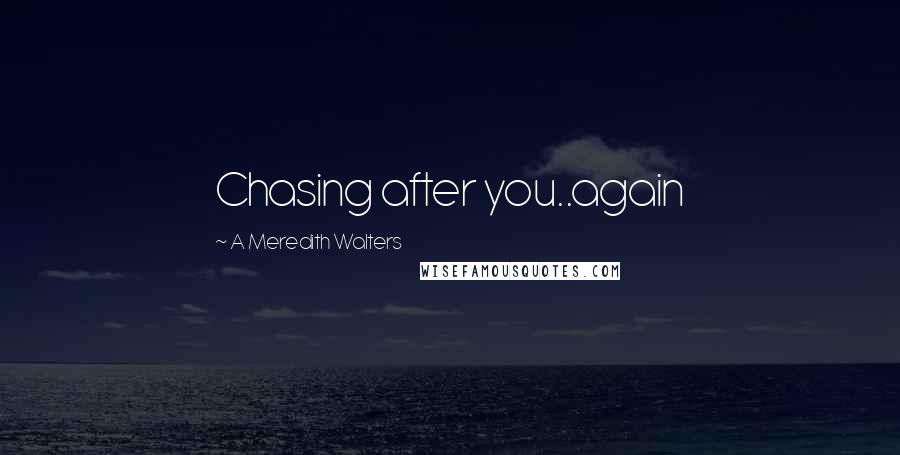 A Meredith Walters Quotes: Chasing after you..again