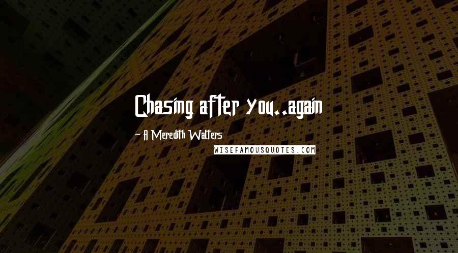 A Meredith Walters Quotes: Chasing after you..again