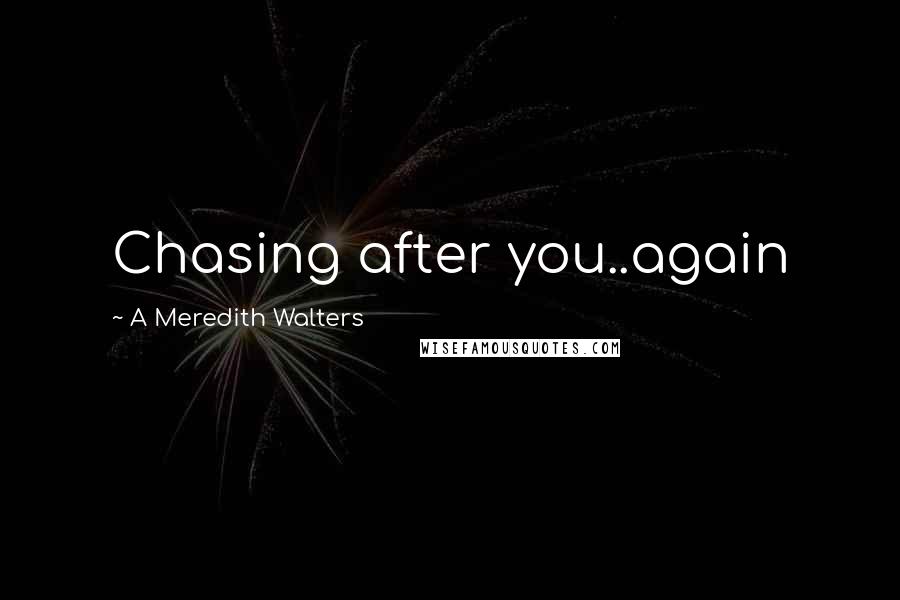 A Meredith Walters Quotes: Chasing after you..again