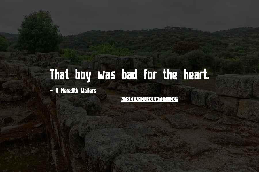 A Meredith Walters Quotes: That boy was bad for the heart.