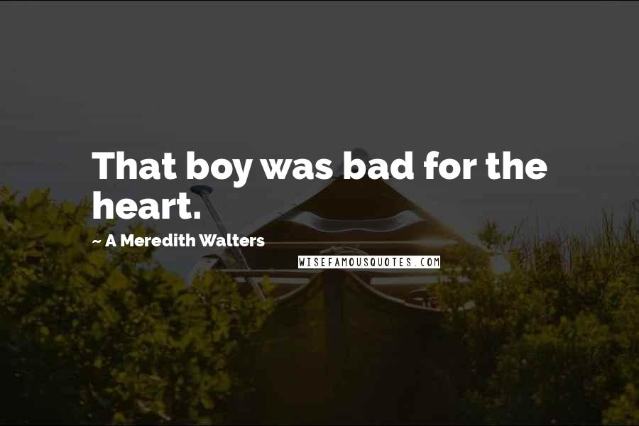 A Meredith Walters Quotes: That boy was bad for the heart.