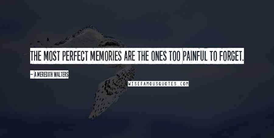 A Meredith Walters Quotes: The most perfect memories are the ones too painful to forget.