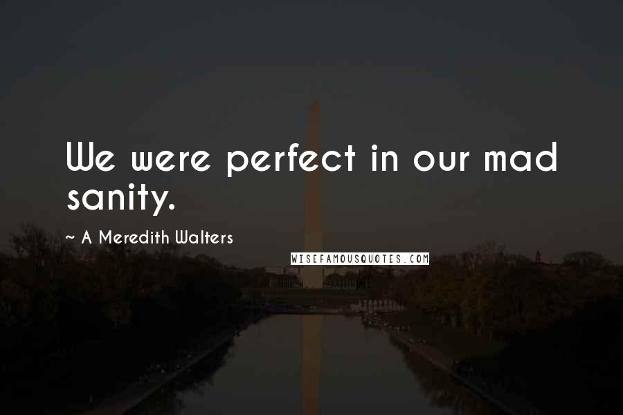 A Meredith Walters Quotes: We were perfect in our mad sanity.