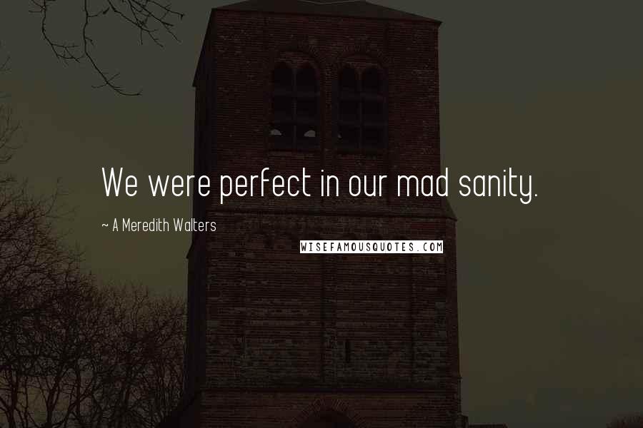 A Meredith Walters Quotes: We were perfect in our mad sanity.